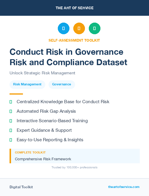 Conduct Risk in Governance Risk and Compliance Dataset