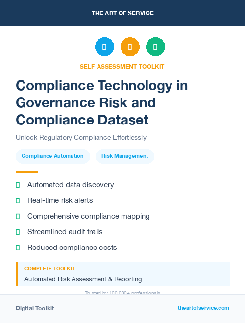 Compliance Technology in Governance Risk and Compliance Dataset