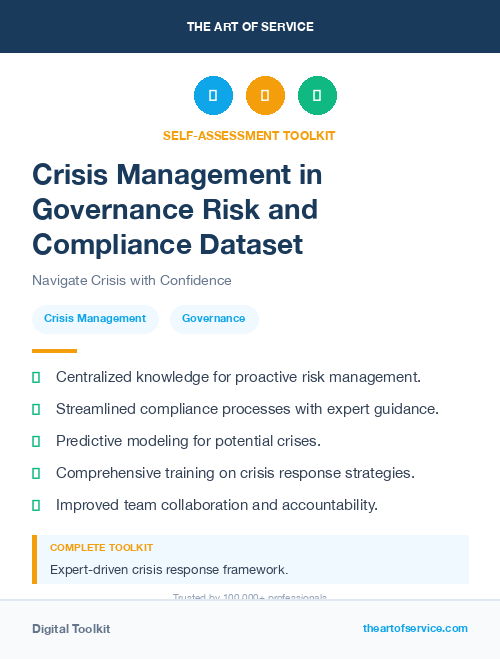 Crisis Management in Governance Risk and Compliance Dataset