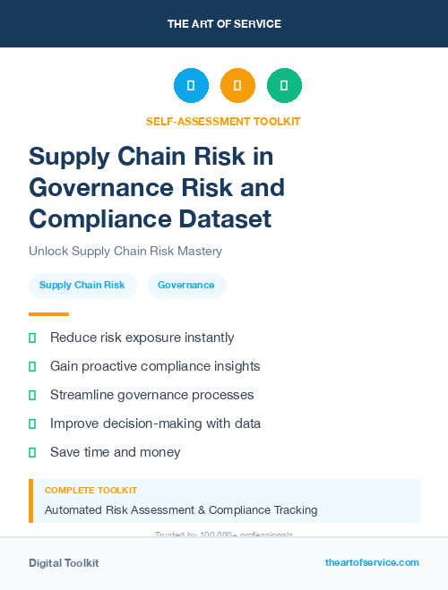 Supply Chain Risk in Governance Risk and Compliance Dataset