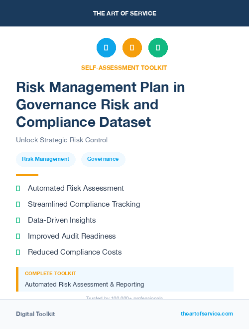 Risk Management Plan in Governance Risk and Compliance Dataset
