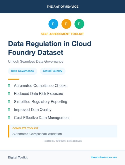 Data Regulation in Cloud Foundry Dataset