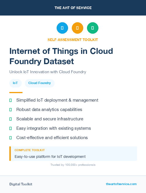 Internet of Things in Cloud Foundry Dataset