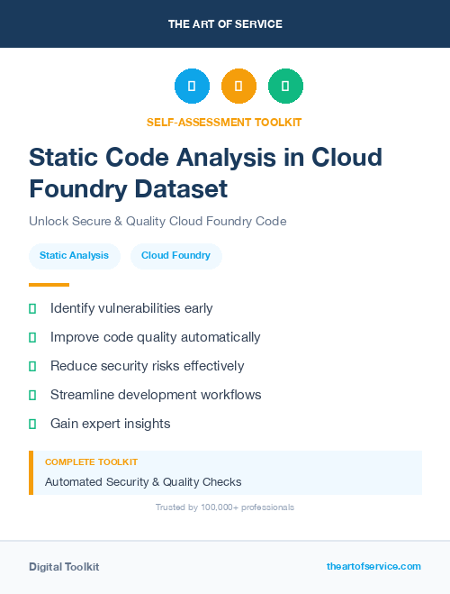 Static Code Analysis in Cloud Foundry Dataset