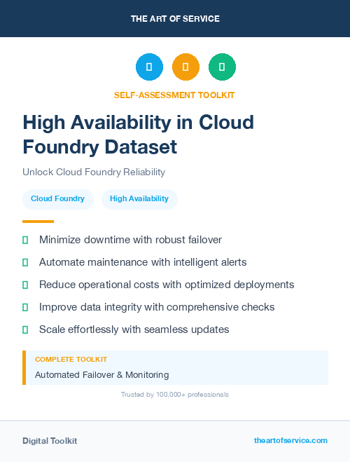 High Availability in Cloud Foundry Dataset