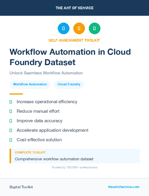 Workflow Automation in Cloud Foundry Dataset
