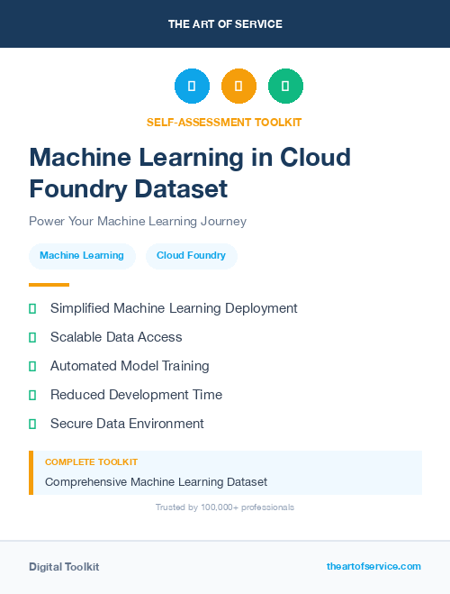 Machine Learning in Cloud Foundry Dataset