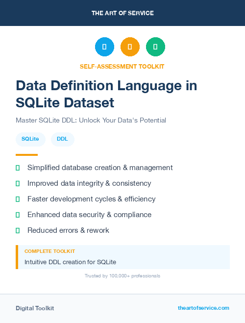 Data Definition Language in SQLite Dataset