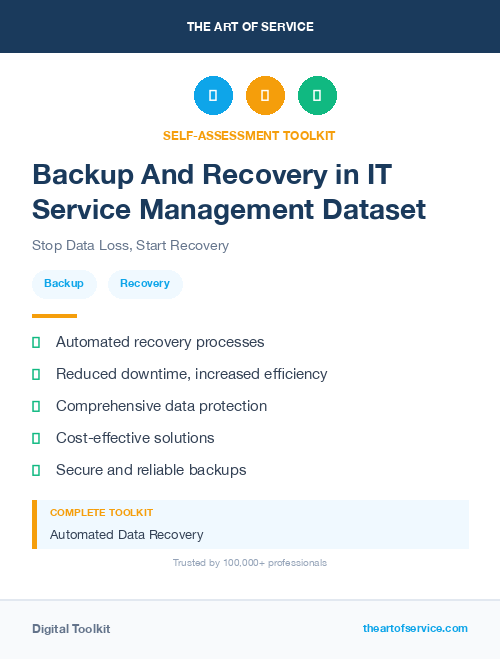 Backup And Recovery in IT Service Management Dataset