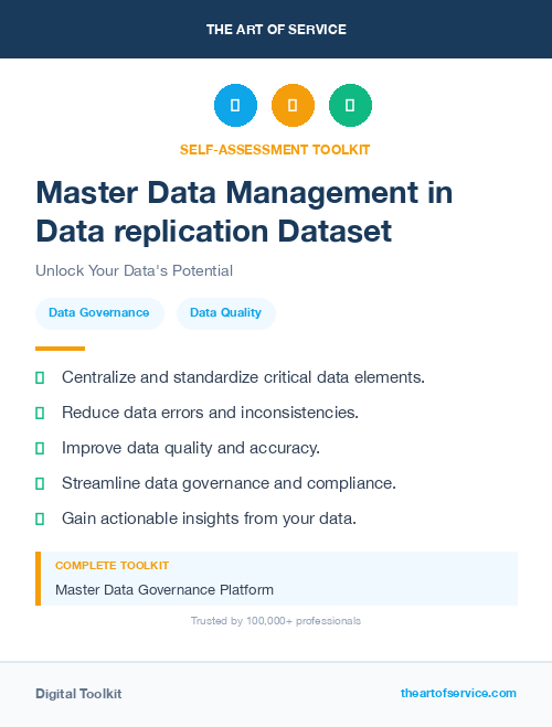 Master Data Management in Data replication Dataset