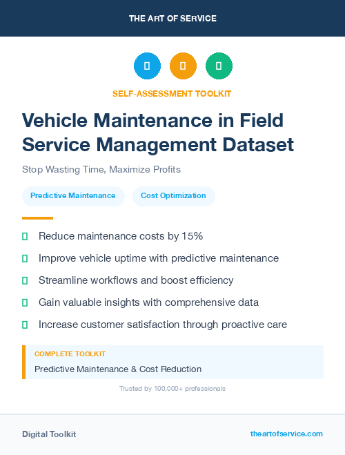 Vehicle Maintenance in Field Service Management Dataset