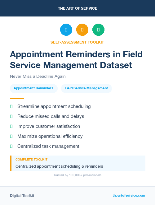Appointment Reminders in Field Service Management Dataset