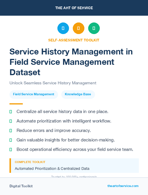 Service History Management in Field Service Management Dataset