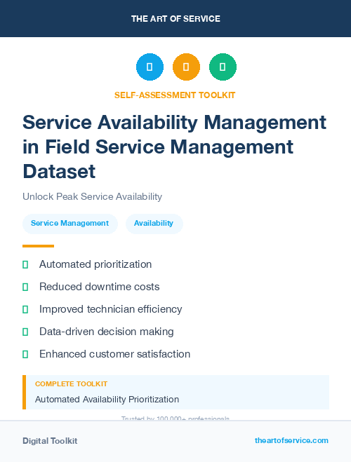 Service Availability Management in Field Service Management Dataset