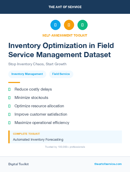 Inventory Optimization in Field Service Management Dataset