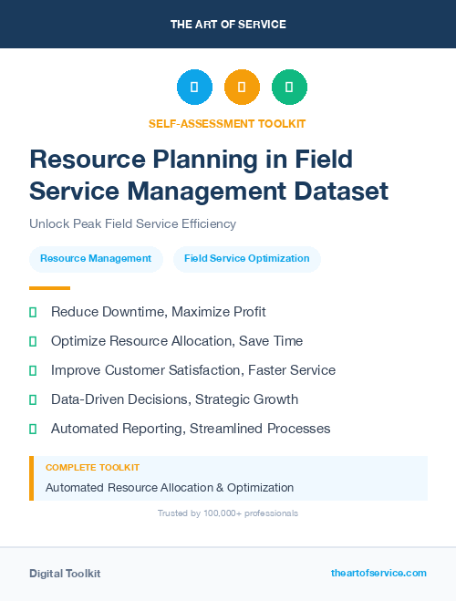 Resource Planning in Field Service Management Dataset