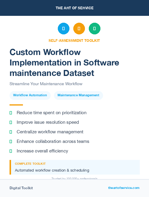 Custom Workflow Implementation in Software maintenance Dataset