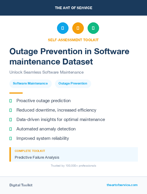 Outage Prevention in Software maintenance Dataset
