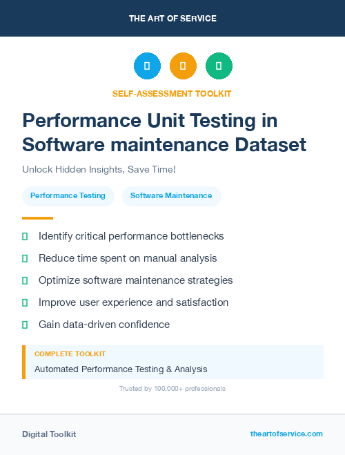 Performance Unit Testing in Software maintenance Dataset