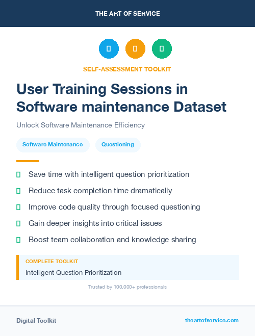 User Training Sessions in Software maintenance Dataset