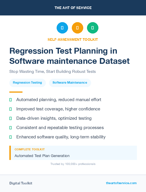 Regression Test Planning in Software maintenance Dataset