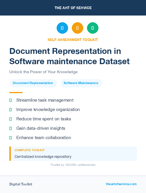 Document Representation in Software maintenance Dataset