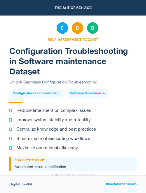 Configuration Troubleshooting in Software maintenance Dataset