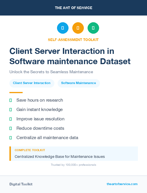 Client Server Interaction in Software maintenance Dataset
