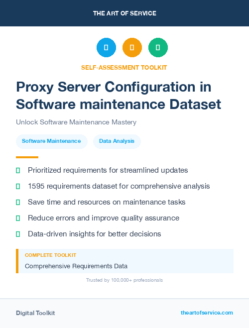 Proxy Server Configuration in Software maintenance Dataset