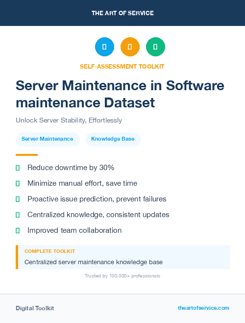 Server Maintenance in Software maintenance Dataset