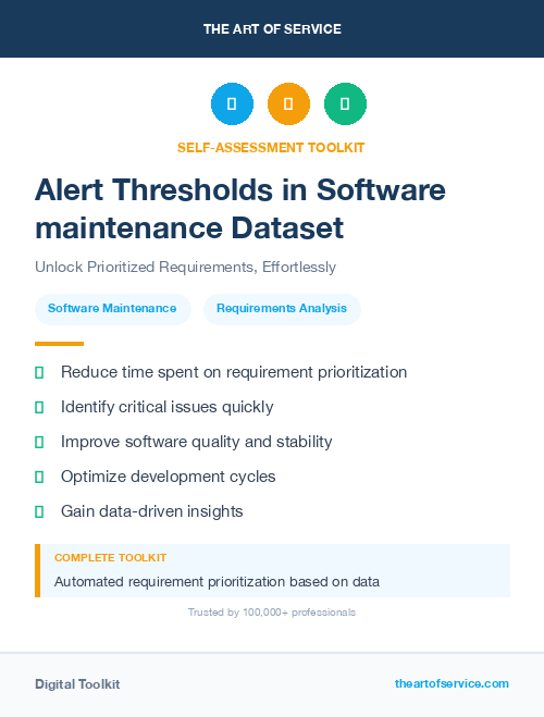 Alert Thresholds in Software maintenance Dataset