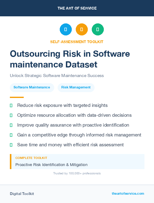 Outsourcing Risk in Software maintenance Dataset