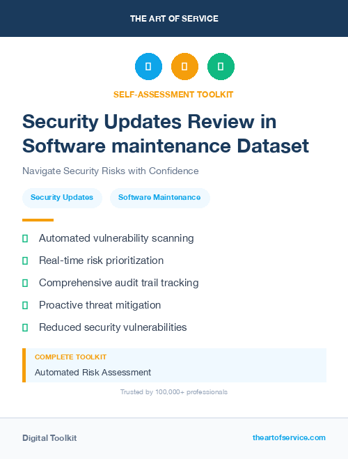 Security Updates Review in Software maintenance Dataset