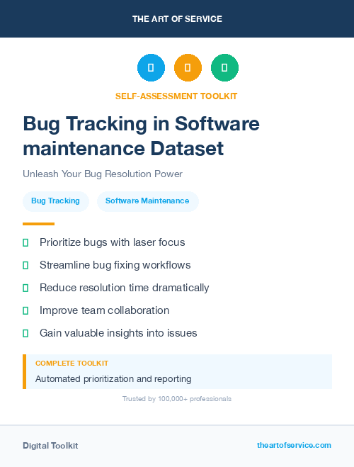 Bug Tracking in Software maintenance Dataset