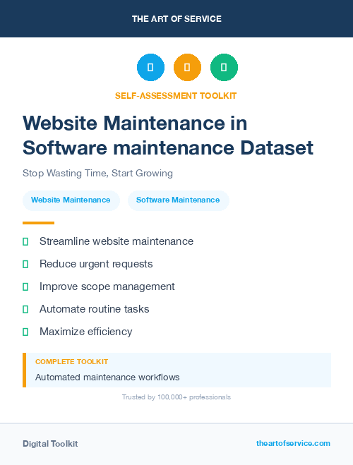 Website Maintenance in Software maintenance Dataset