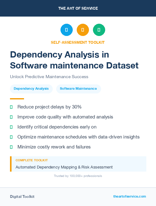 Dependency Analysis in Software maintenance Dataset