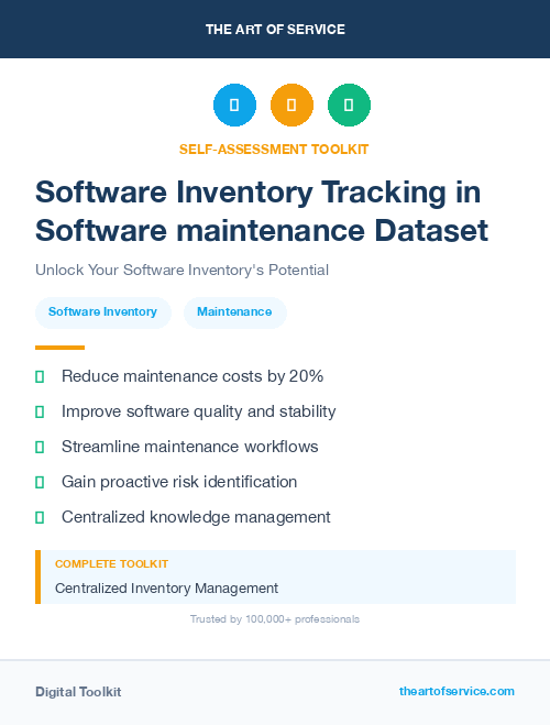 Software Inventory Tracking in Software maintenance Dataset
