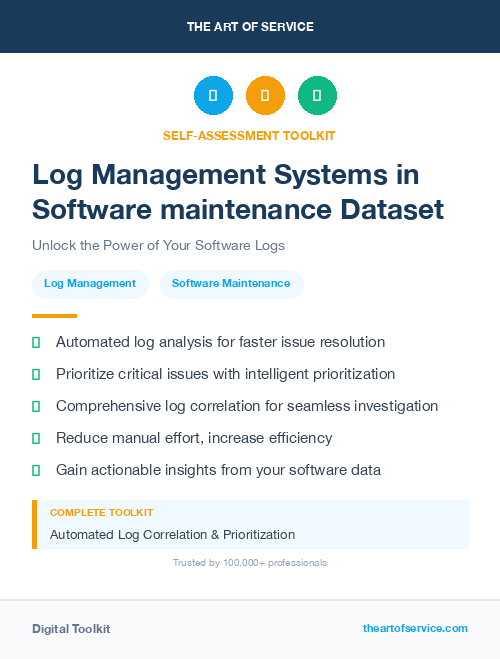 Log Management Systems in Software maintenance Dataset