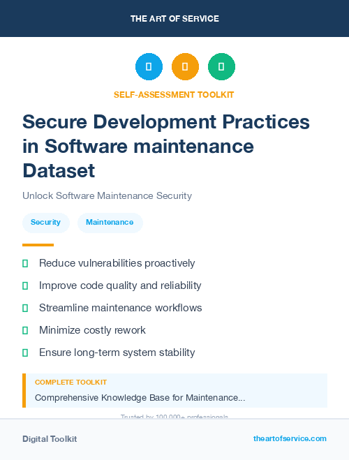 Secure Development Practices in Software maintenance Dataset