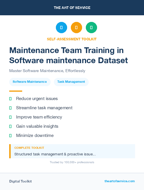 Maintenance Team Training in Software maintenance Dataset
