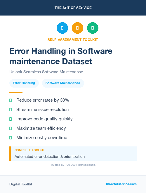 Error Handling in Software maintenance Dataset