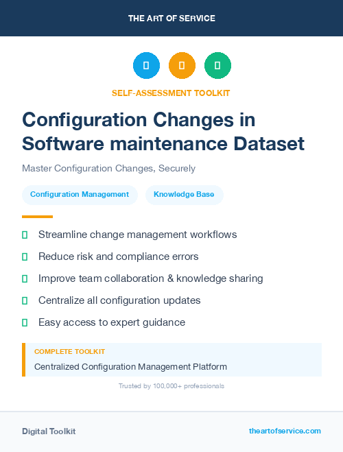 Configuration Changes in Software maintenance Dataset