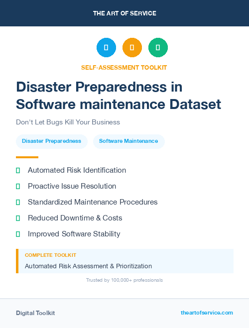 Disaster Preparedness in Software maintenance Dataset