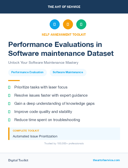 Performance Evaluations in Software maintenance Dataset