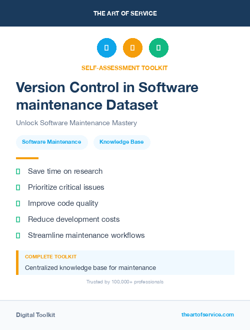Version Control in Software maintenance Dataset