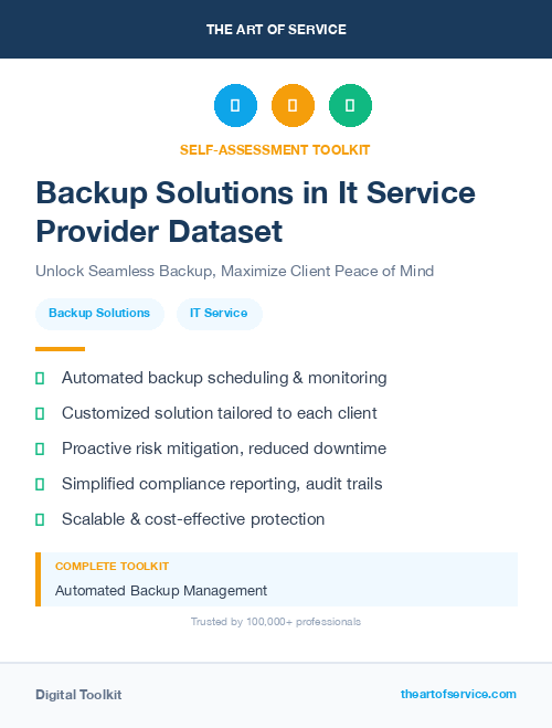 Backup Solutions in It Service Provider Dataset