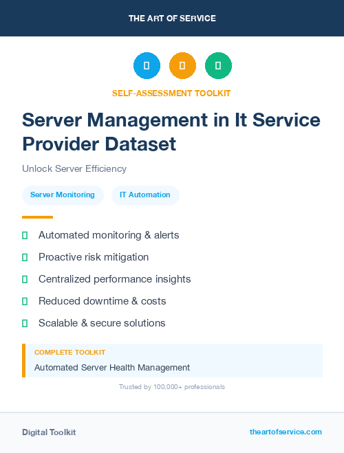 Server Management in It Service Provider Dataset