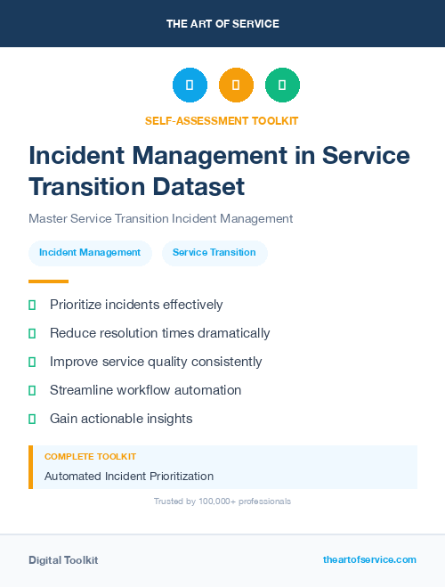 Incident Management in Service Transition Dataset