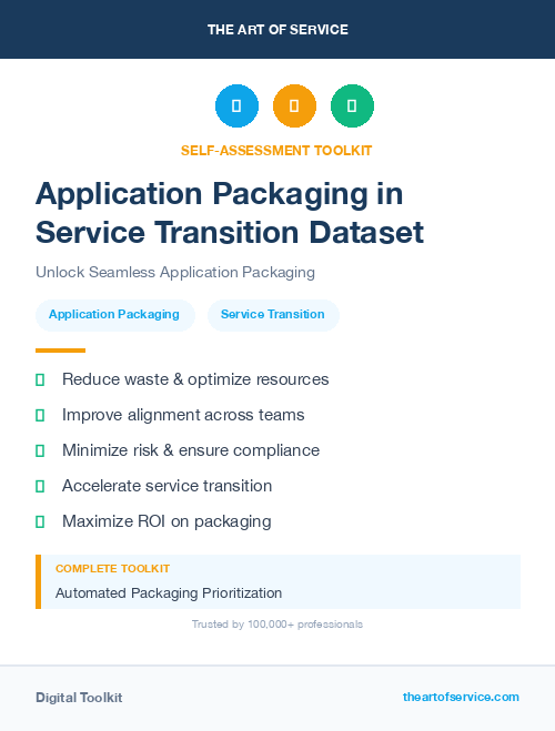 Application Packaging in Service Transition Dataset