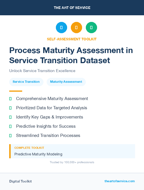 Process Maturity Assessment in Service Transition Dataset